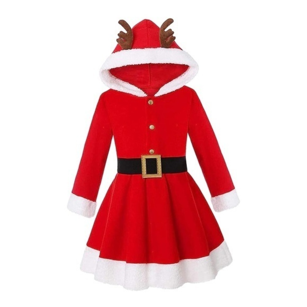 GIRLS Christmas Elk Dress, festive holiday Santa dress size small